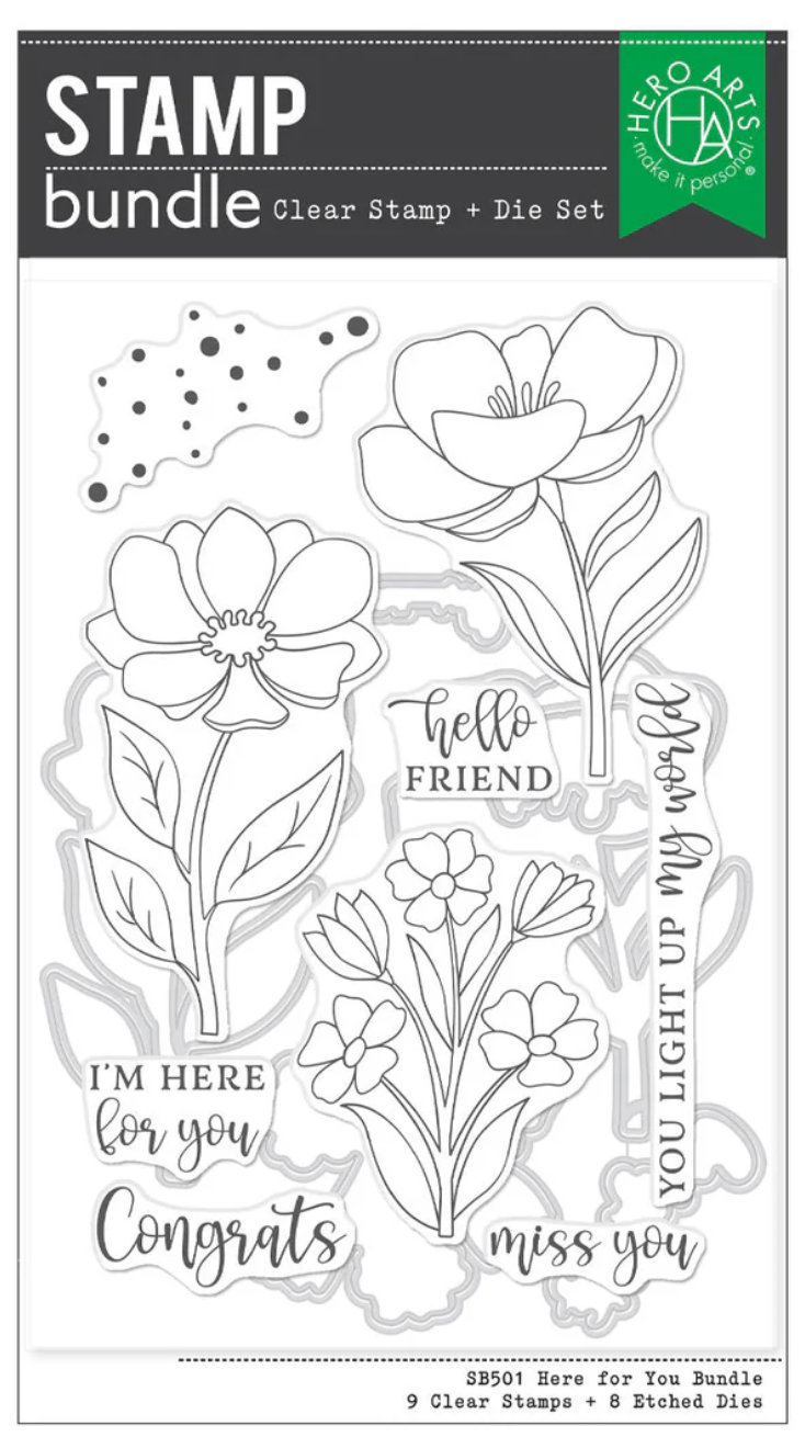 A collection of clear photopolymer stamps with designs of flowers and sentiments, intended for use in crafting and stamping.