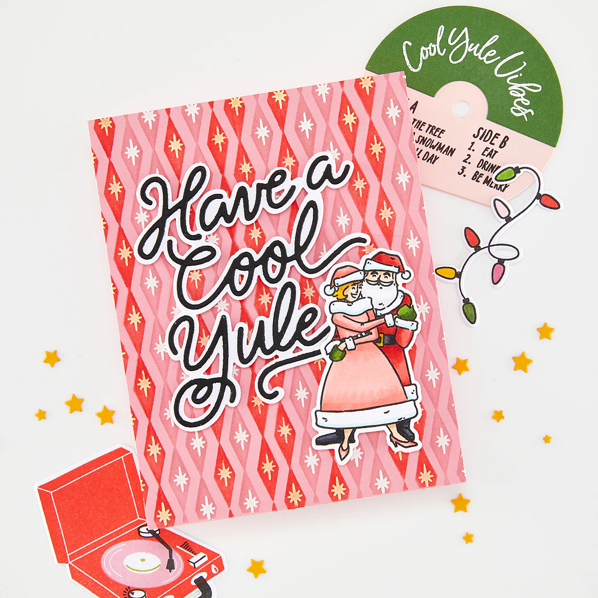 Christmas-themed record cover with Santa Claus illustration and 'Have a Cool Yule' text on a white background.