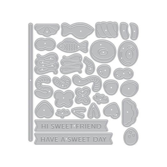 Set of decorative cutouts with various shapes and a motivational message on a white background
