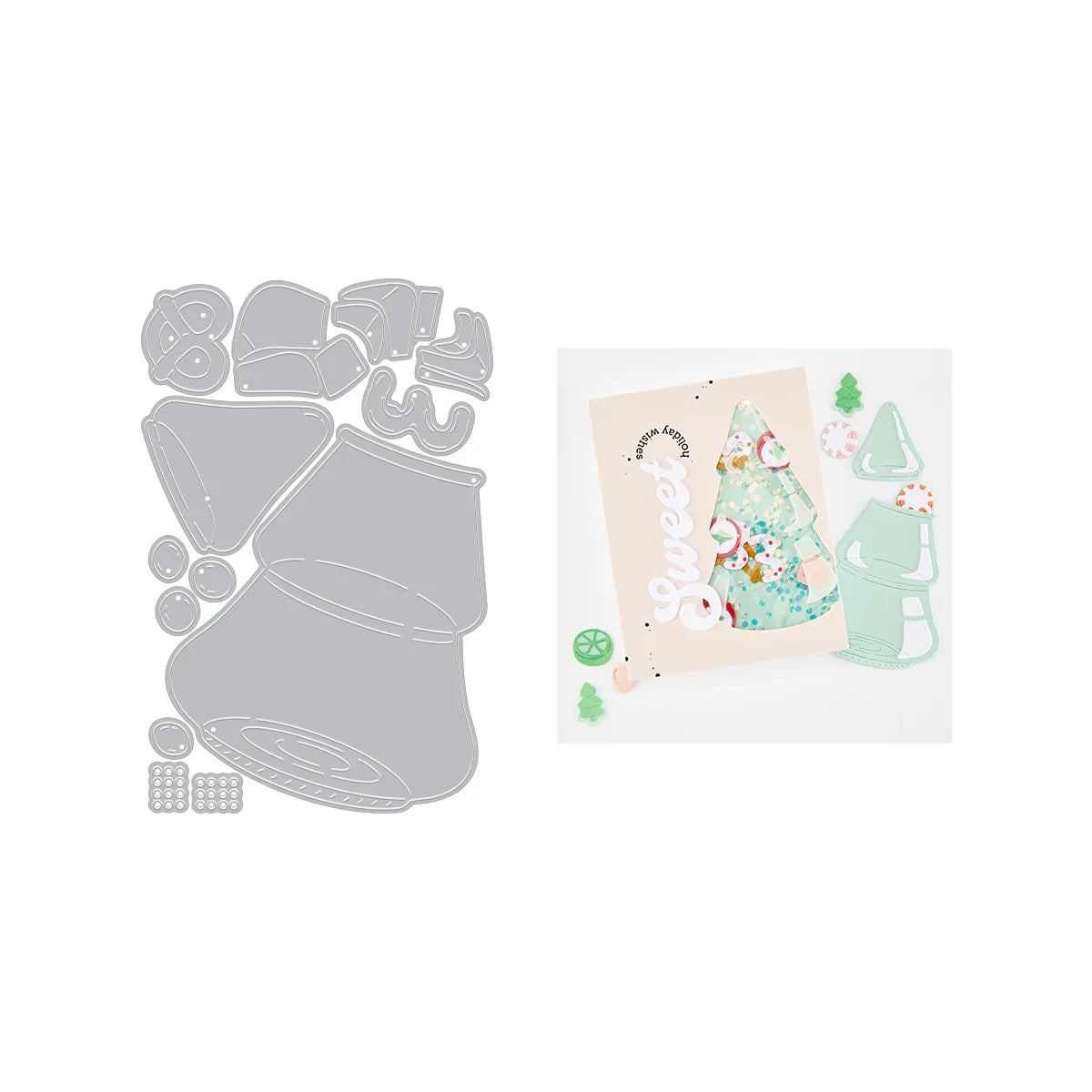 Hero Arts Christmas Tree Candy Jar Die Set by Carly Tee