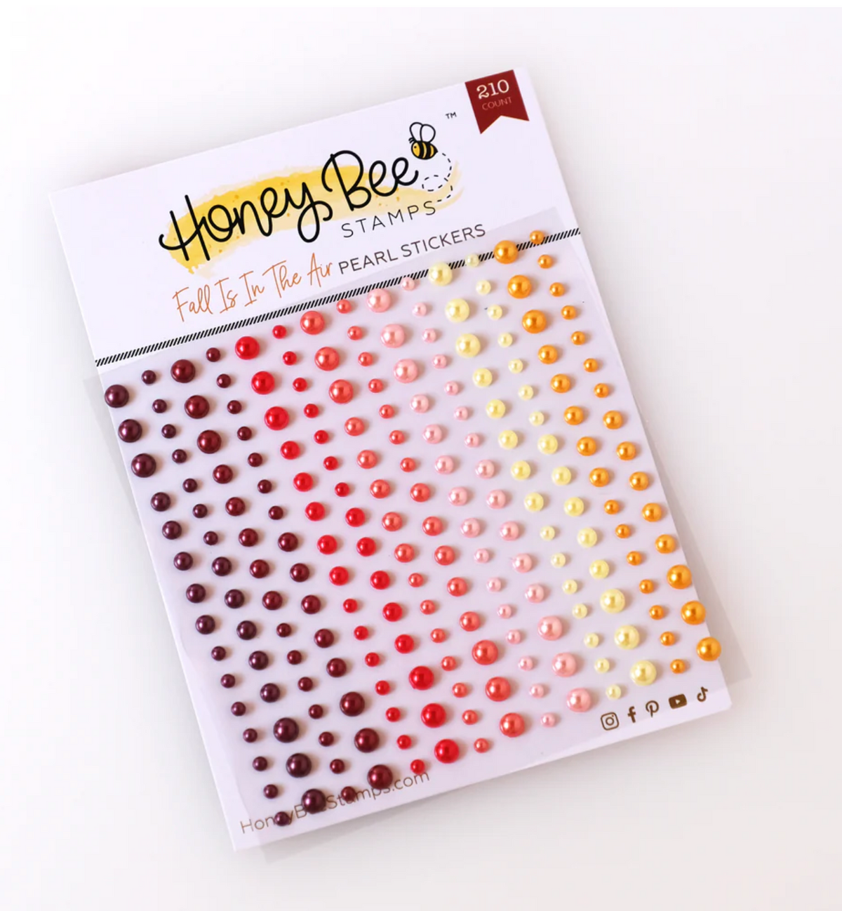 Pack of Honey Bee Stamps pearl stickers on a white background