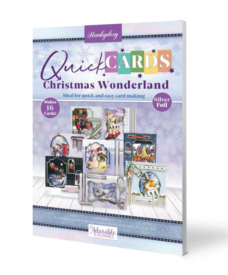 Hunkydory Quick Cards Christmas Wonderland craft kit packaging on a white background