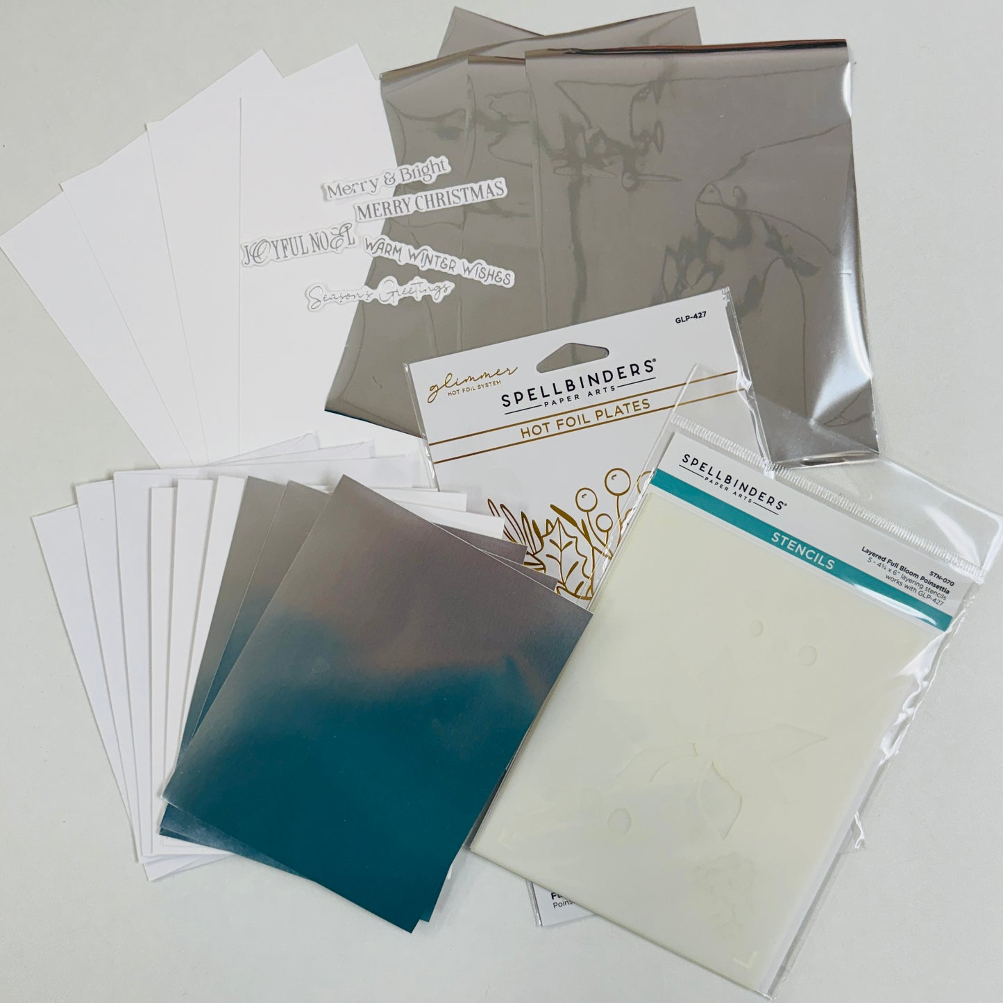 Spellbinders Full Bloom Poinsettia Glimmer Plate & Card Bundle