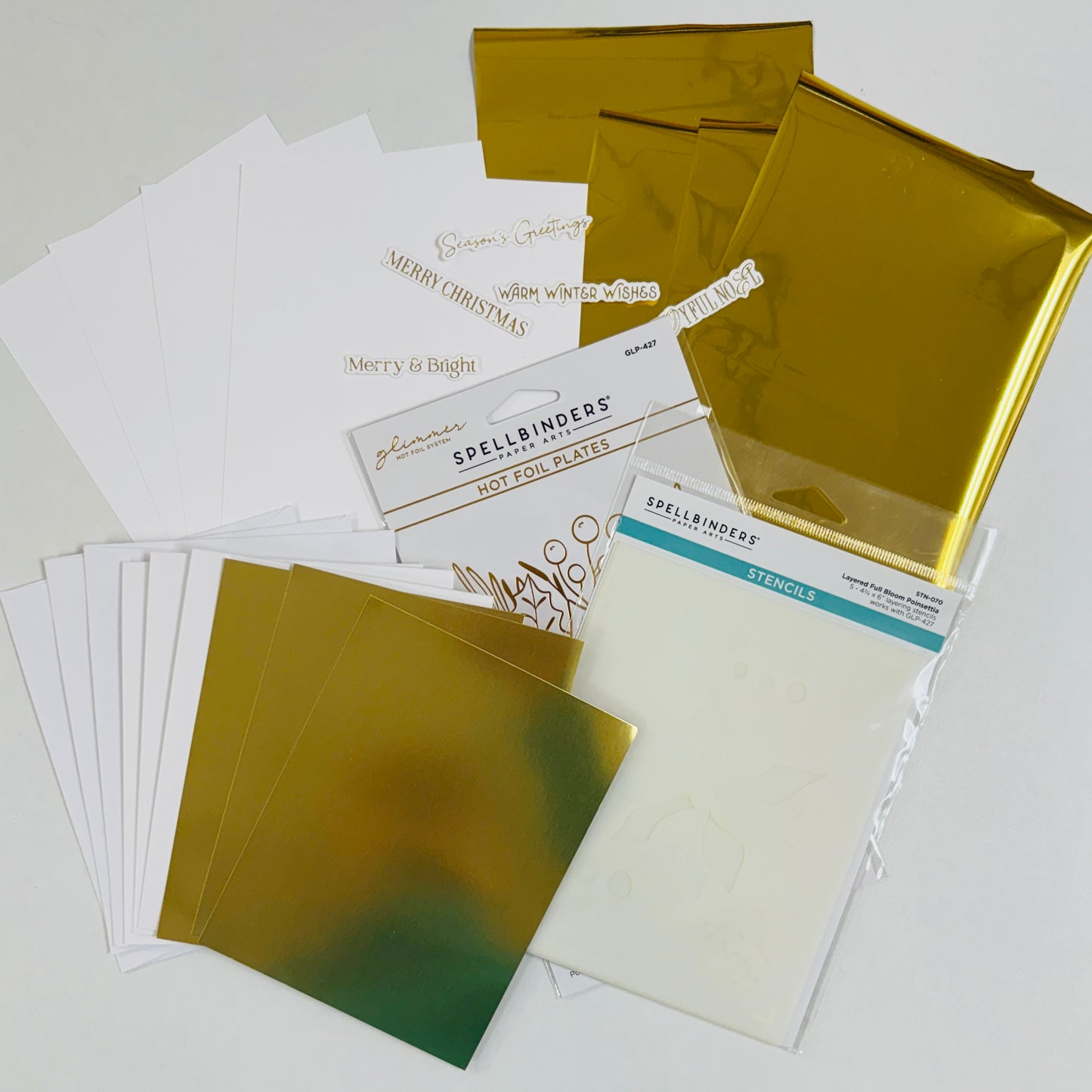 Spellbinders Full Bloom Poinsettia Glimmer Plate & Card Bundle
