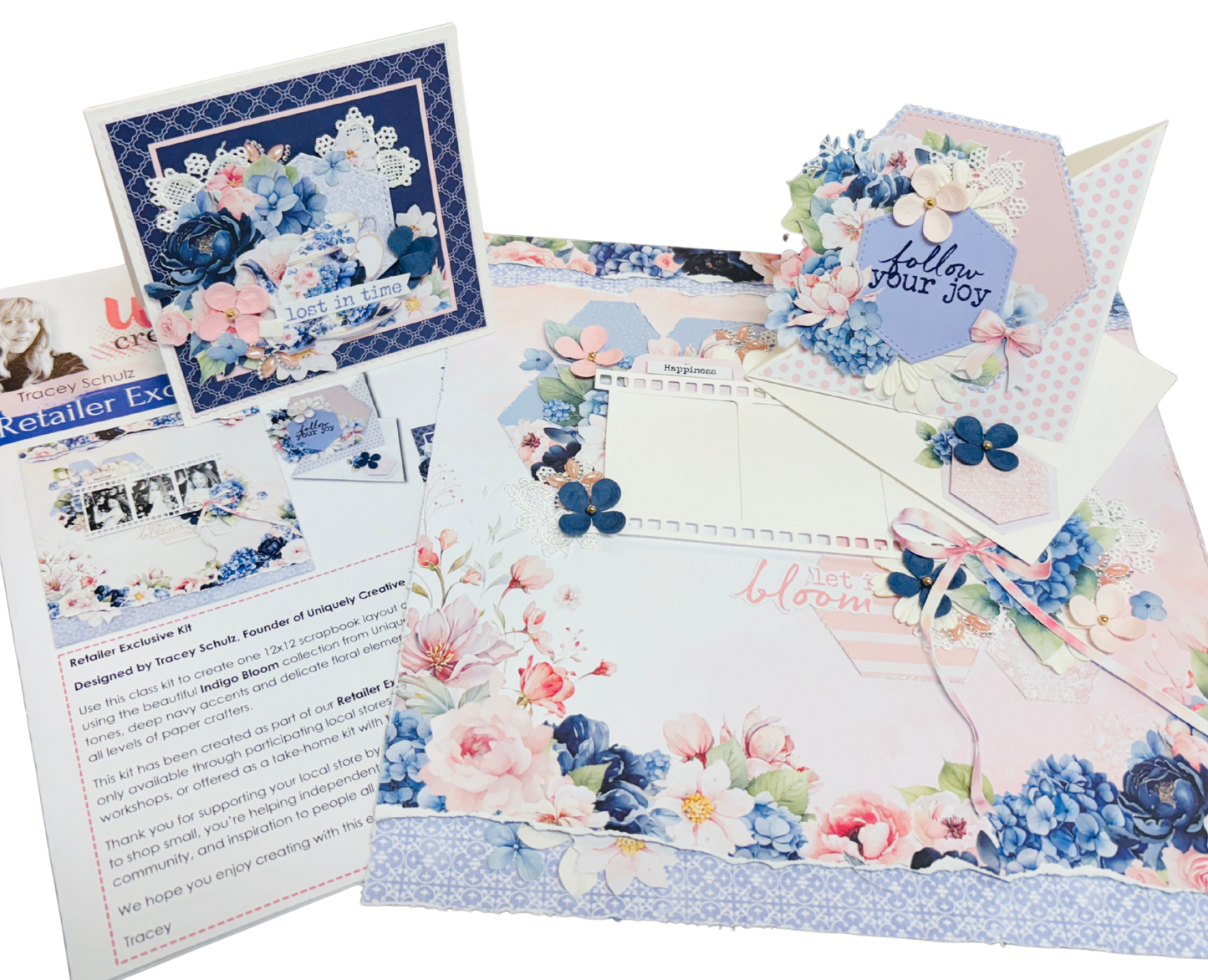 Uniquely Creative Indigo Bloom Scrapbook & Card Kit