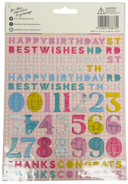 Rosie's Studio Jubilee Puffy Stickers