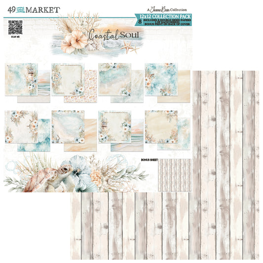 Collection pack with coastal-themed design elements on a white background