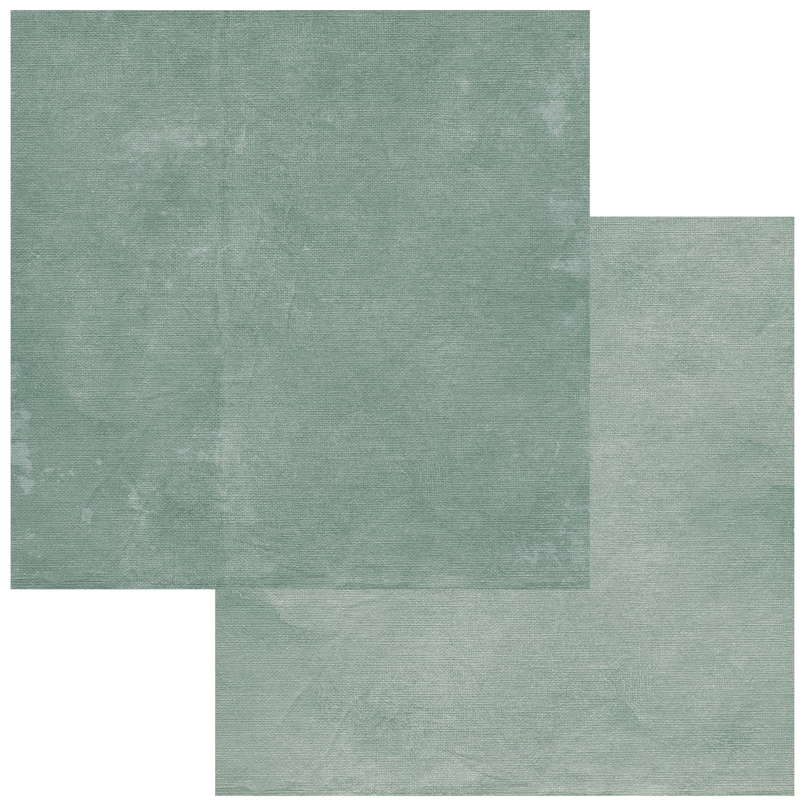 Two sage green textured papers on a white background