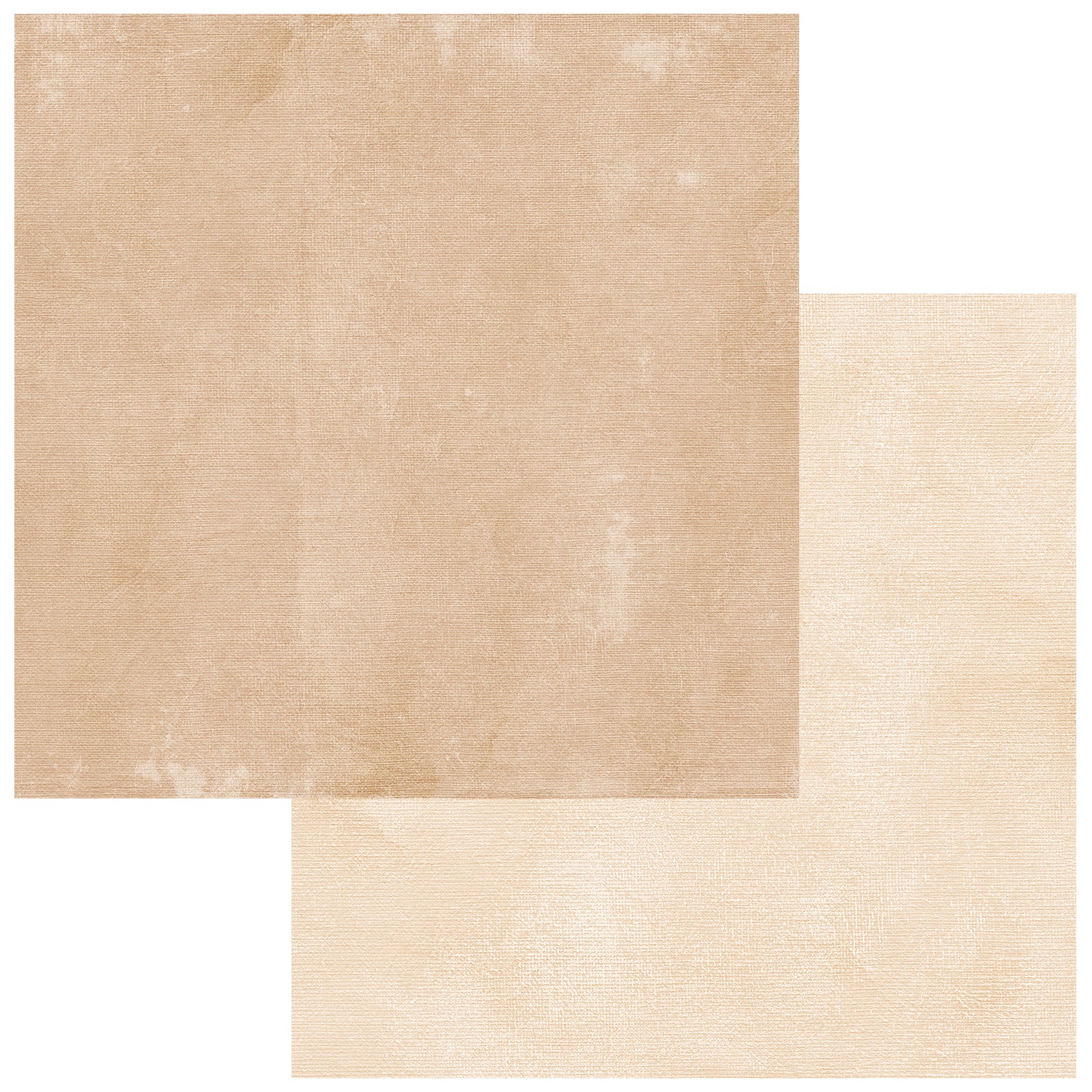 Two square papers of warm neutral tones, one in tan/beige and one in cream/light beige, shown overlapping on a white background.