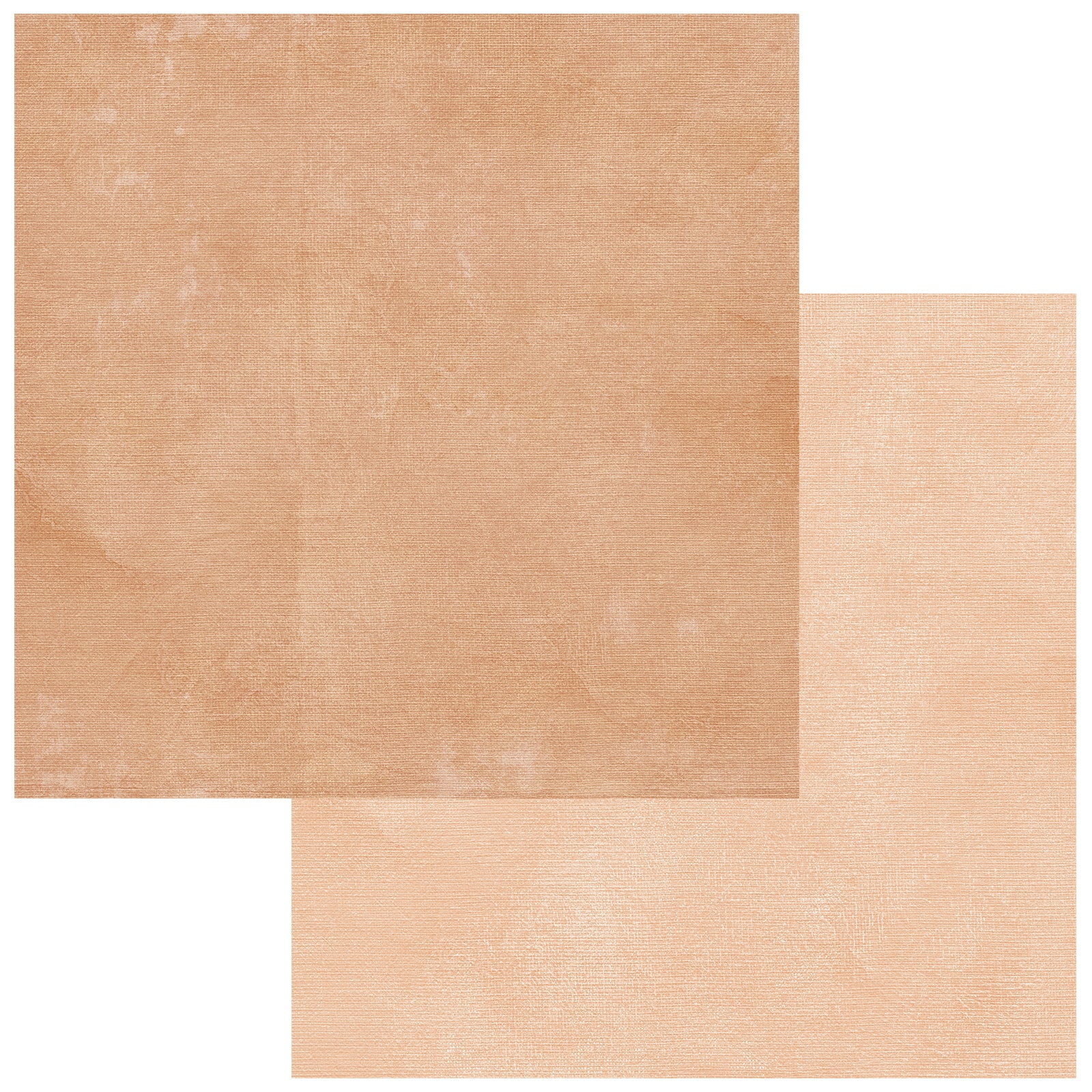 Two pieces of brown paper on a white background