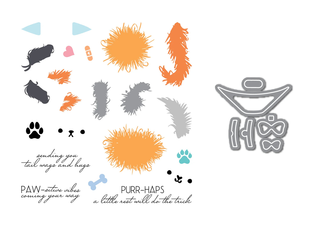 LDRS Fuzzy Wuzzies Cone of Shame Add-On Stamps and Dies