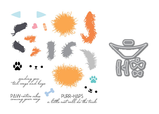 LDRS Fuzzy Wuzzies Cone of Shame Add-On Stamps and Dies