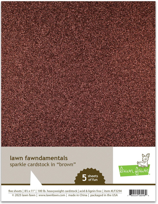 Glitter Cardstock by Lawn Fawn - Sparkle Brown
