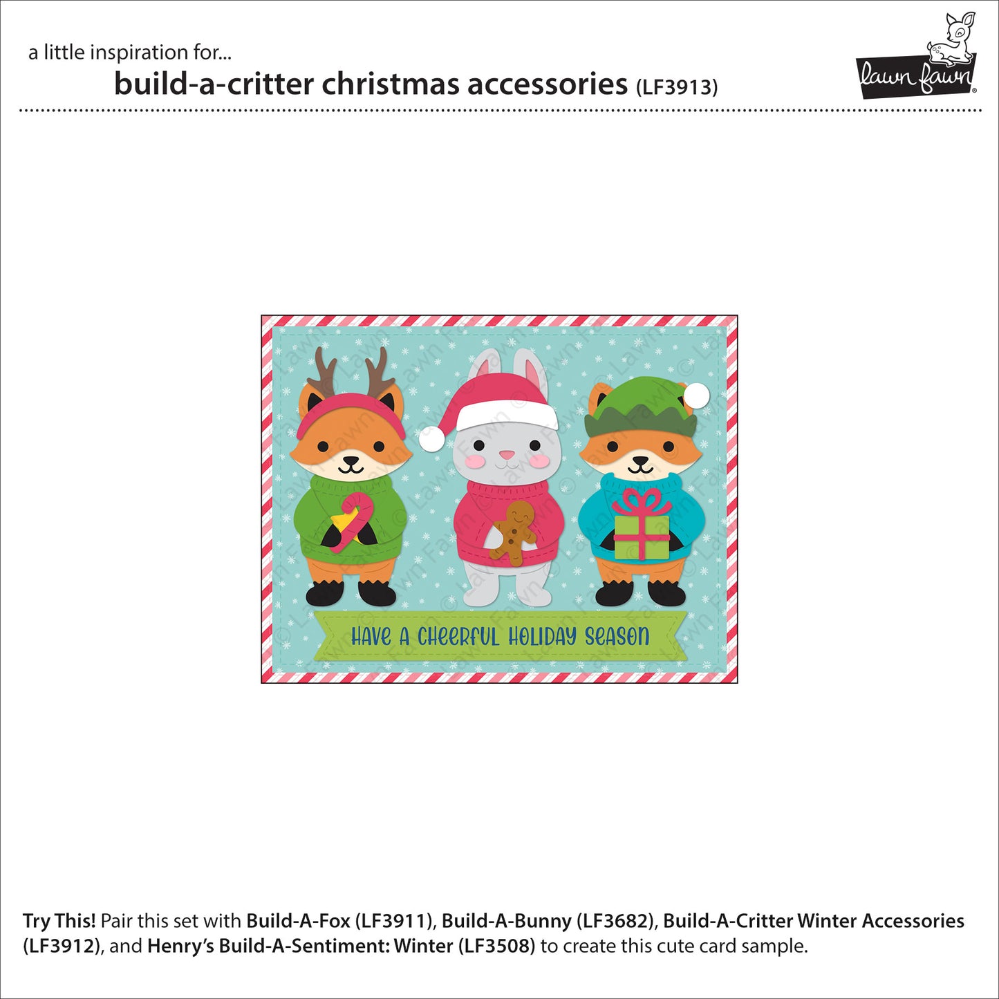 Lawn Fawn Build-A-Critter Christmas Accessories Dies