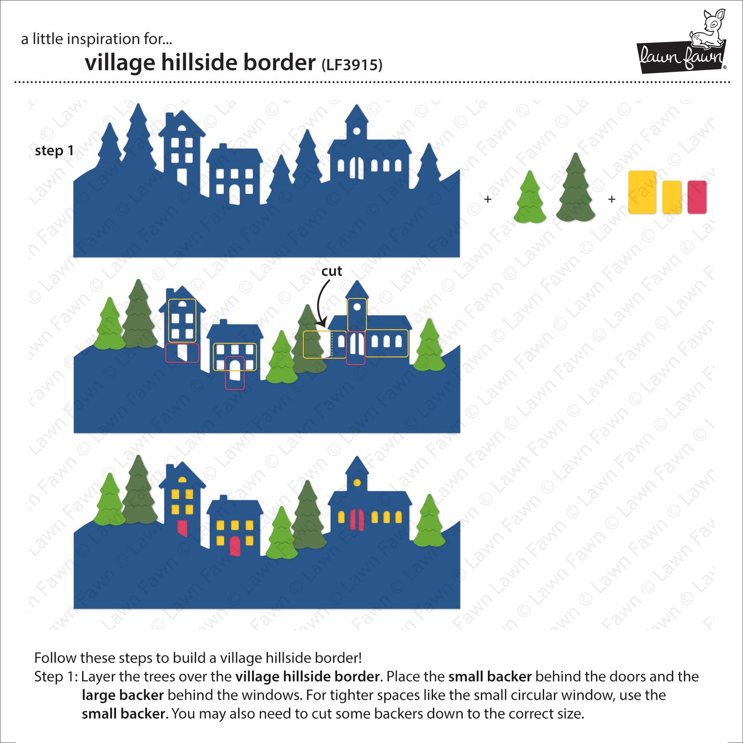 Lawn Fawn Village Hillside Border