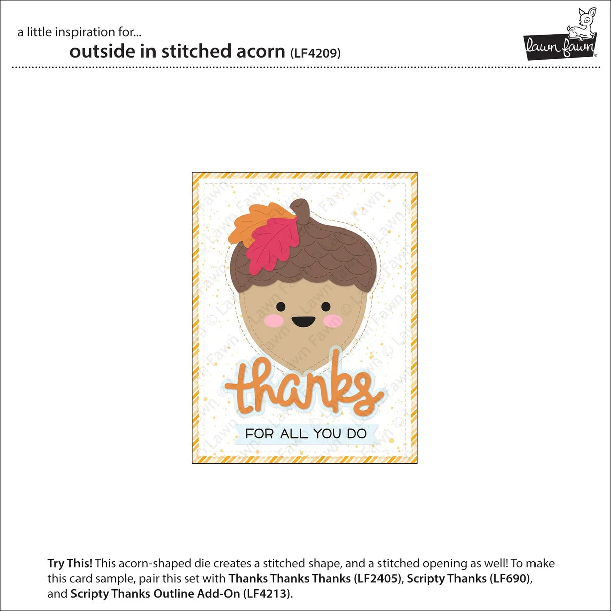 Lawn Fawn Stitched Acorn Bundle