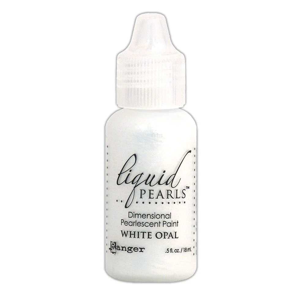 Bottle of Liquid Pearls dimensional pearl paint in White Opal on a white background