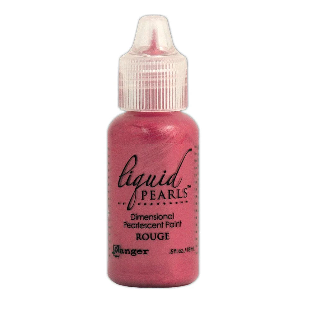 Bottle of Liquid Pearls dimensional paint in Rouge color on a white background