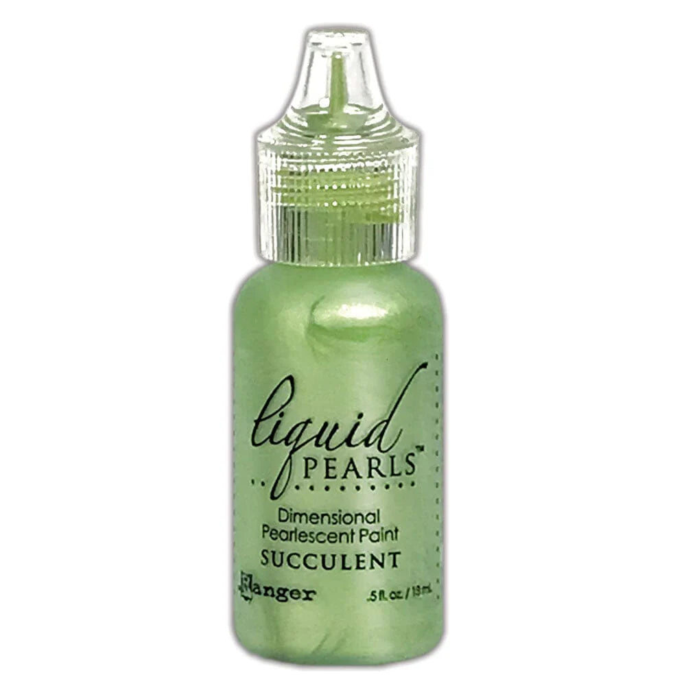 Bottle of Liquid Pearls dimensional paint in succulent color on a white background