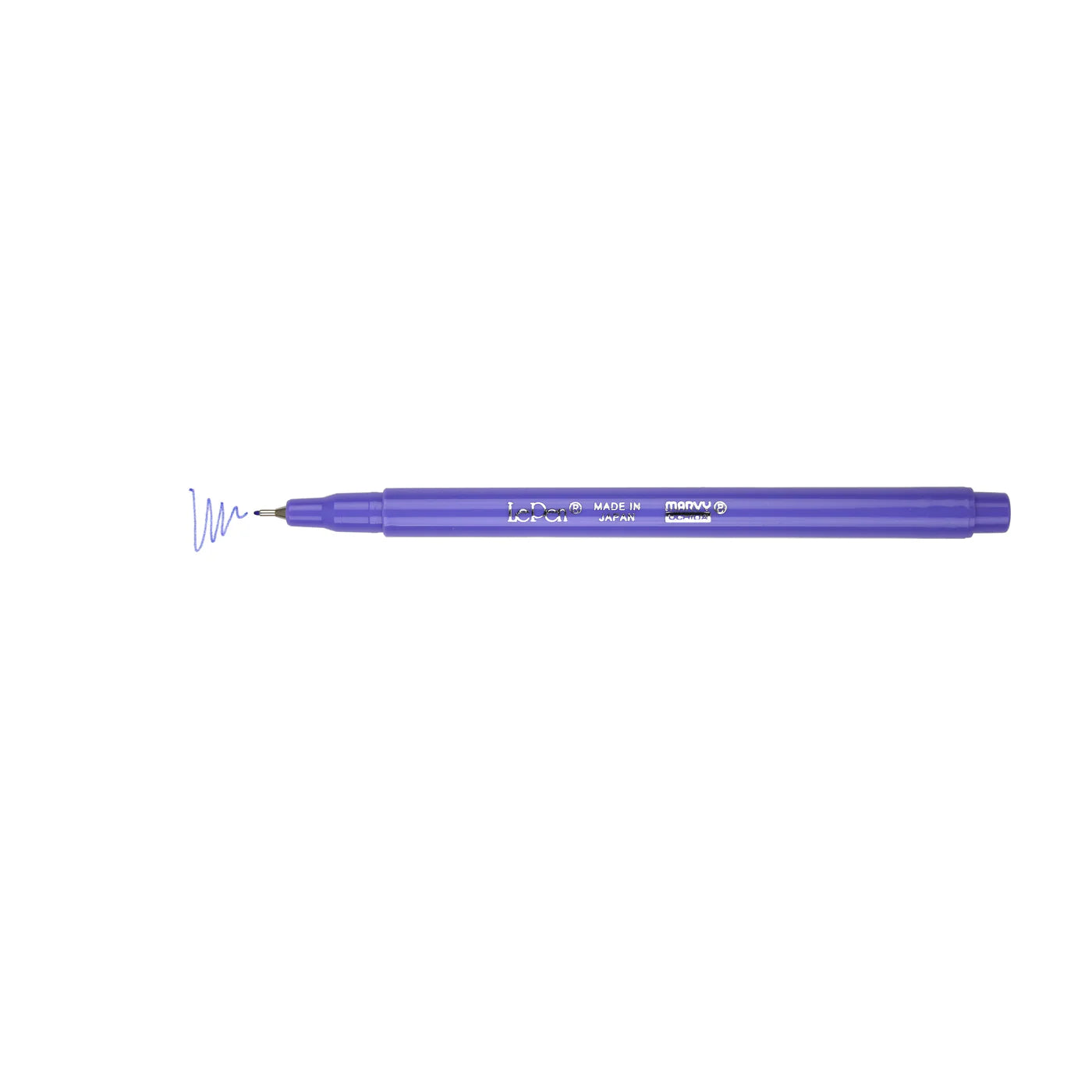 Pen with color swatch line shown, Marvy Uchida LePen in amethyst