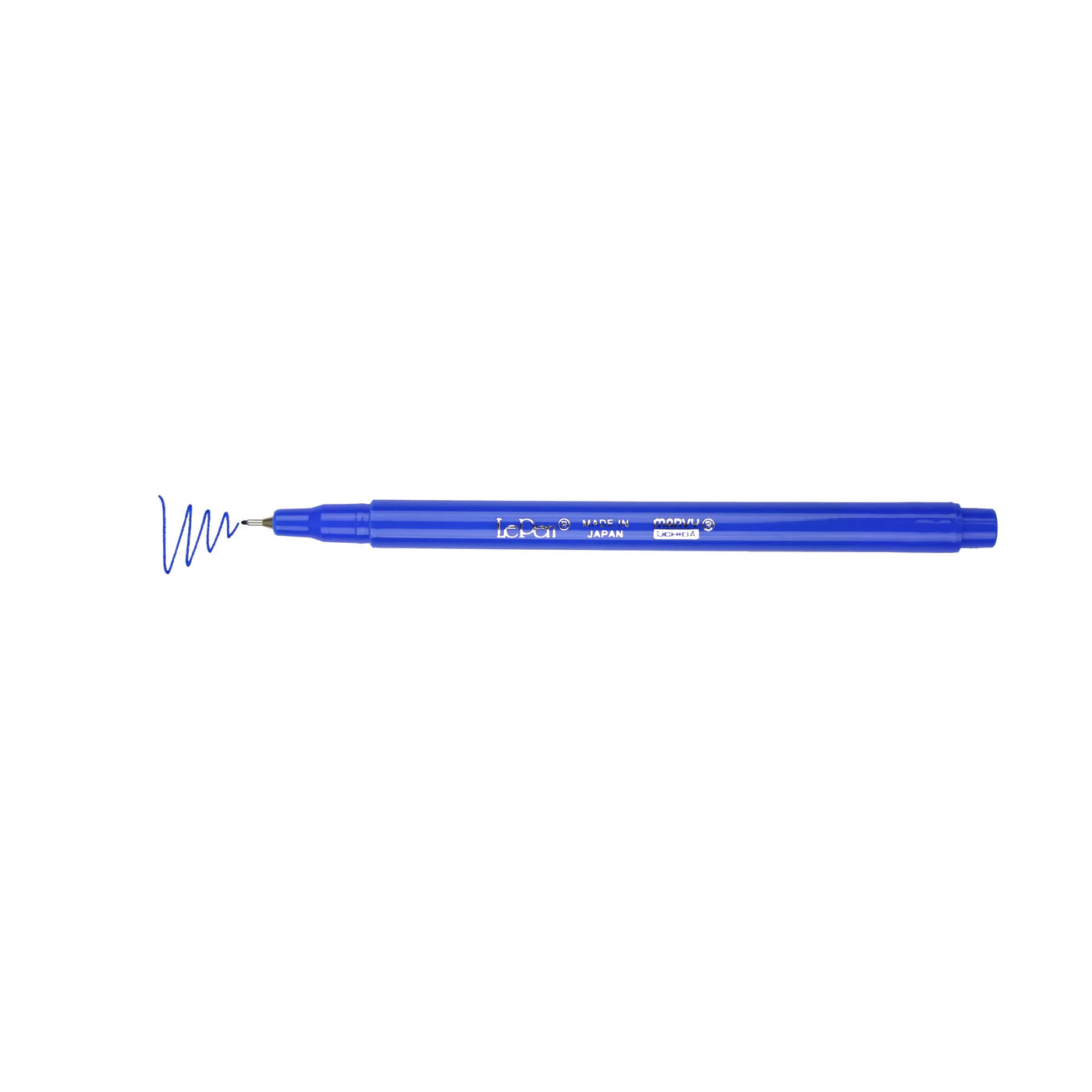 Pen with color swatch line shown, Marvy Uchida LePen in blue