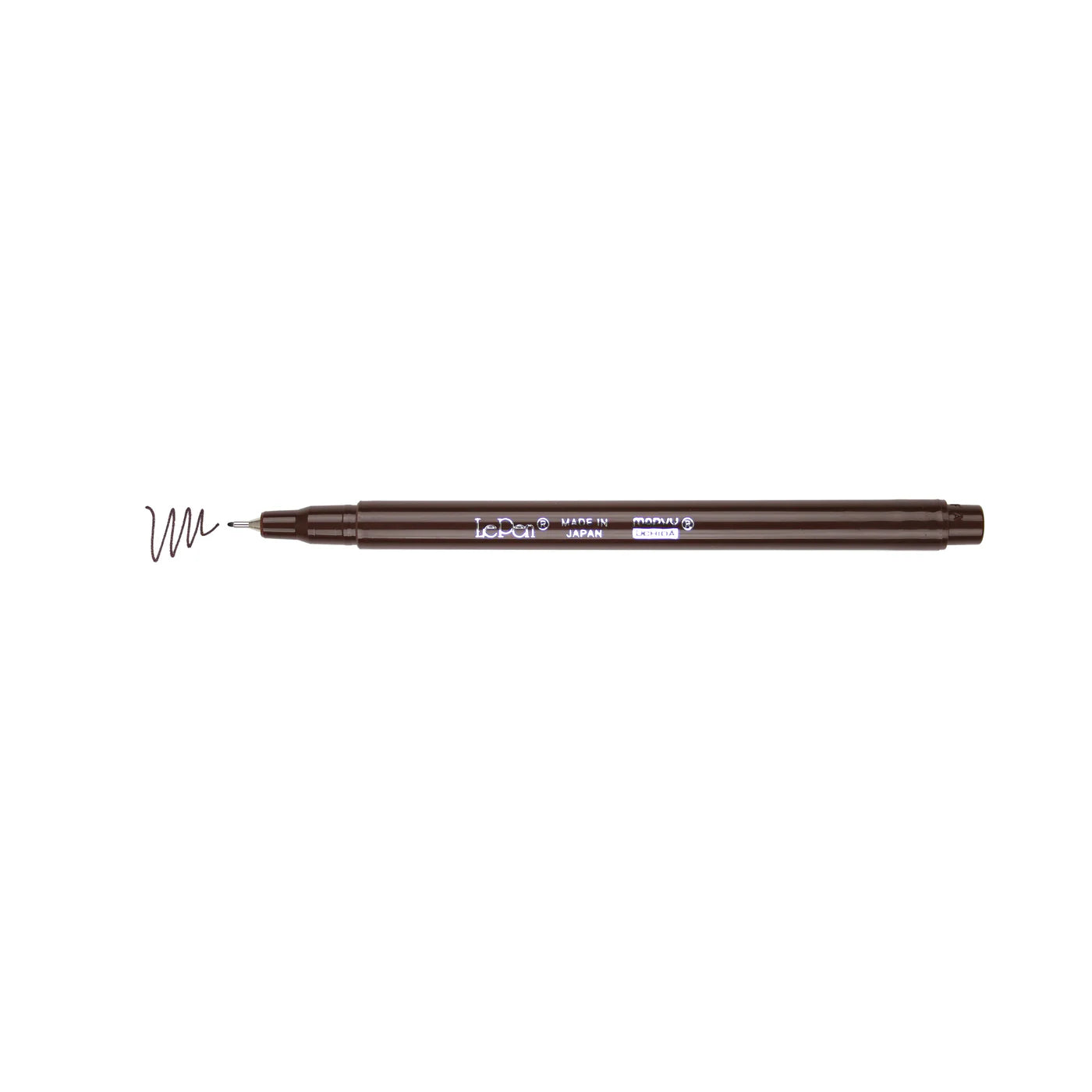 Pen with color swatch line shown, Marvy Uchida LePen in brown