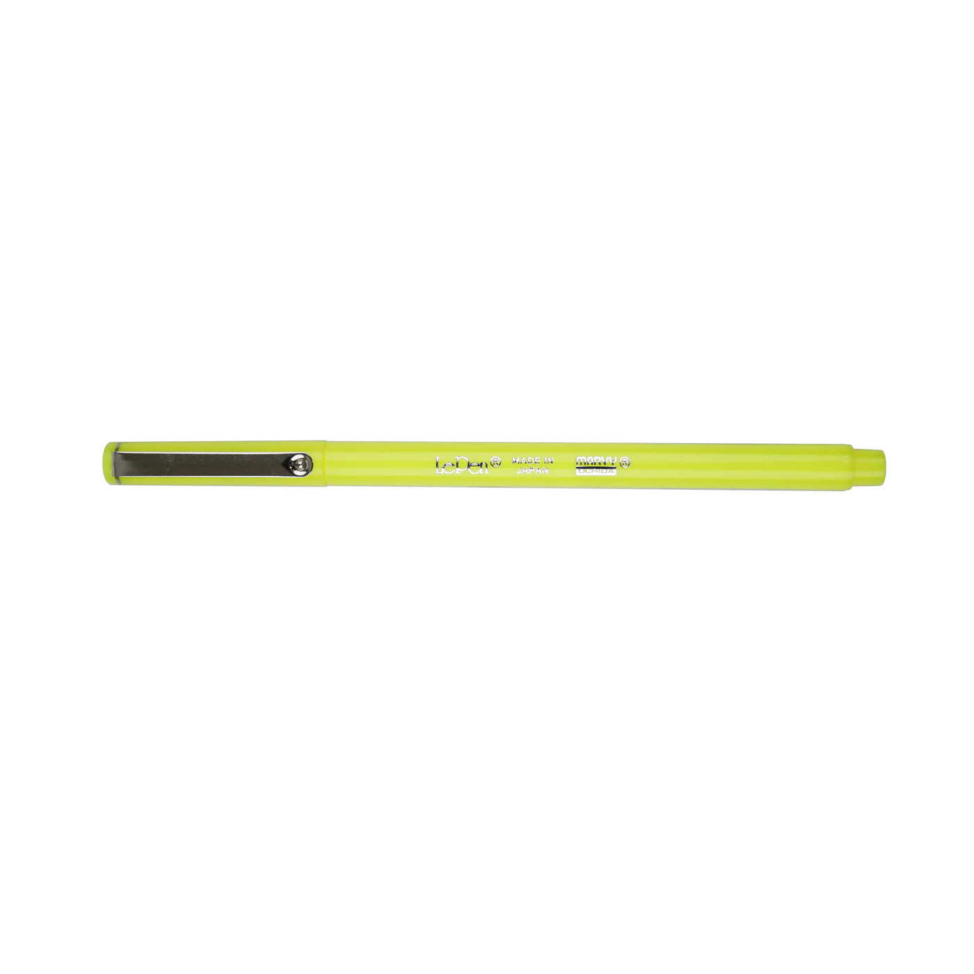 Pen shown with cap on, Marvy Uchida LePen in Fluorescent yellow