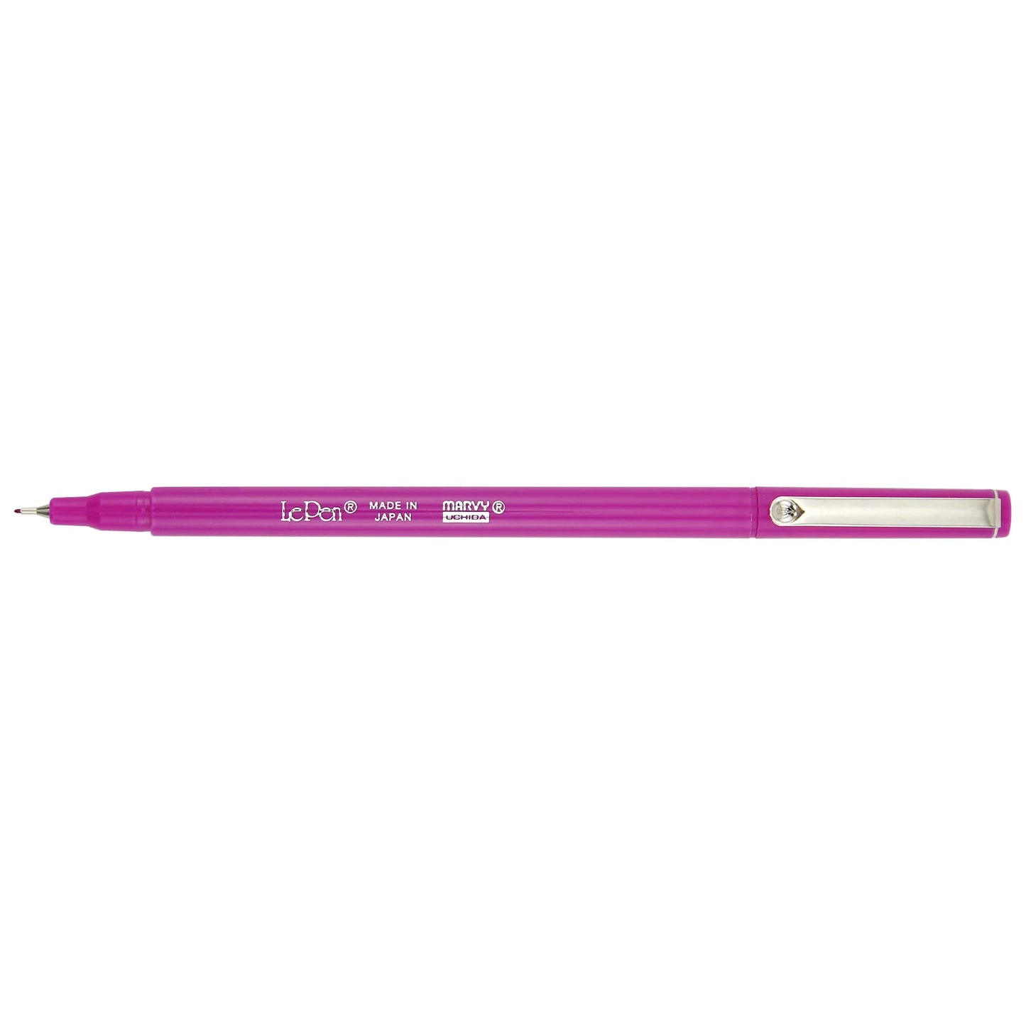 Pen shown with cap on, Marvy Uchida LePen in magenta