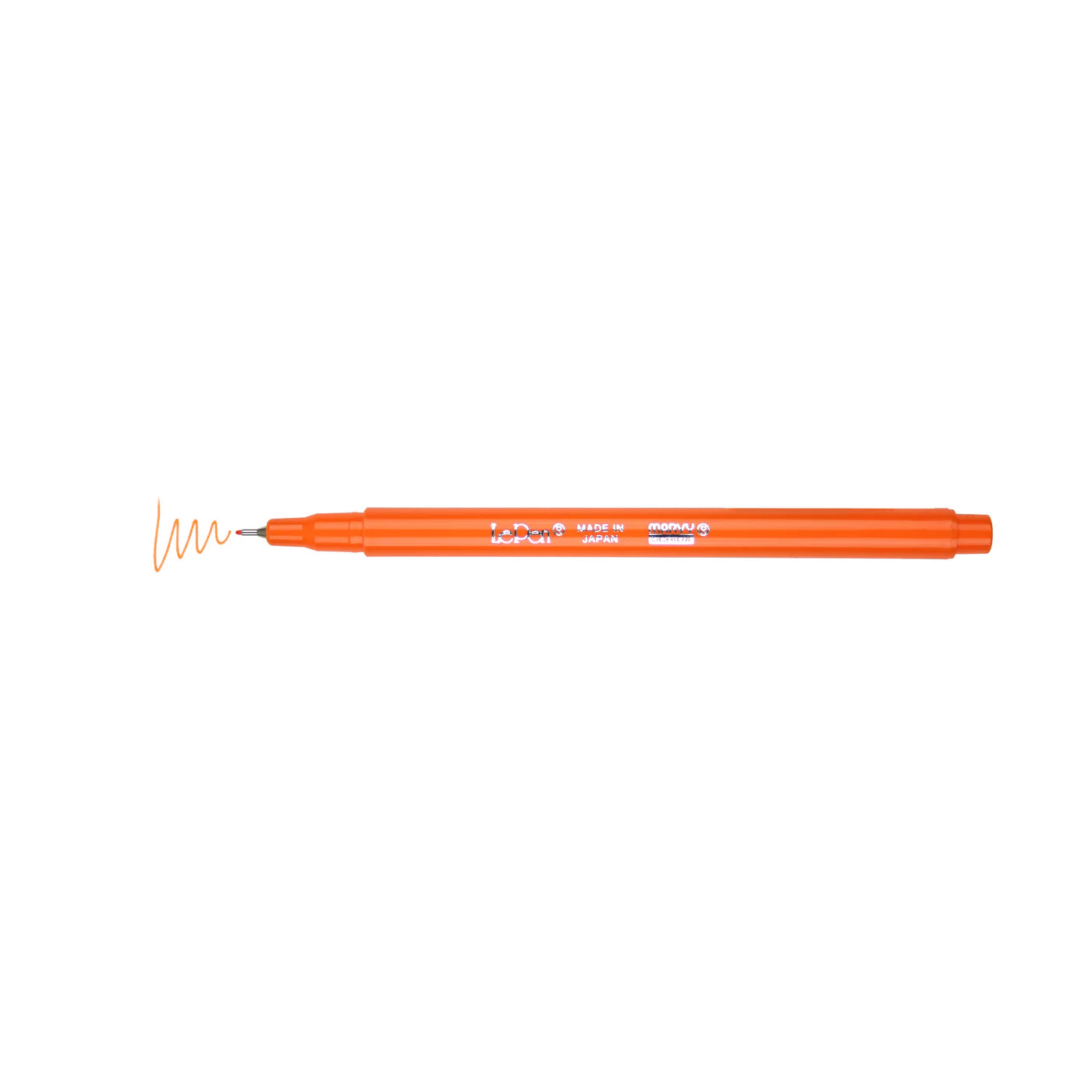 Pen with color swatch line shown, Marvy Uchida LePen in orange