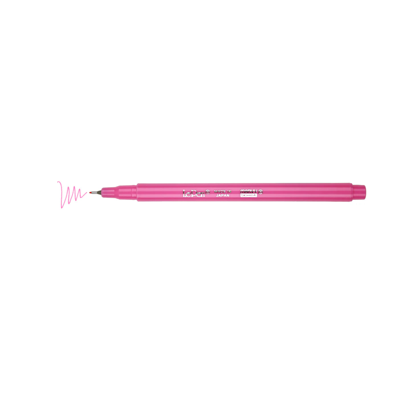 Pen with color swatch line shown, Marvy Uchida LePen in pink