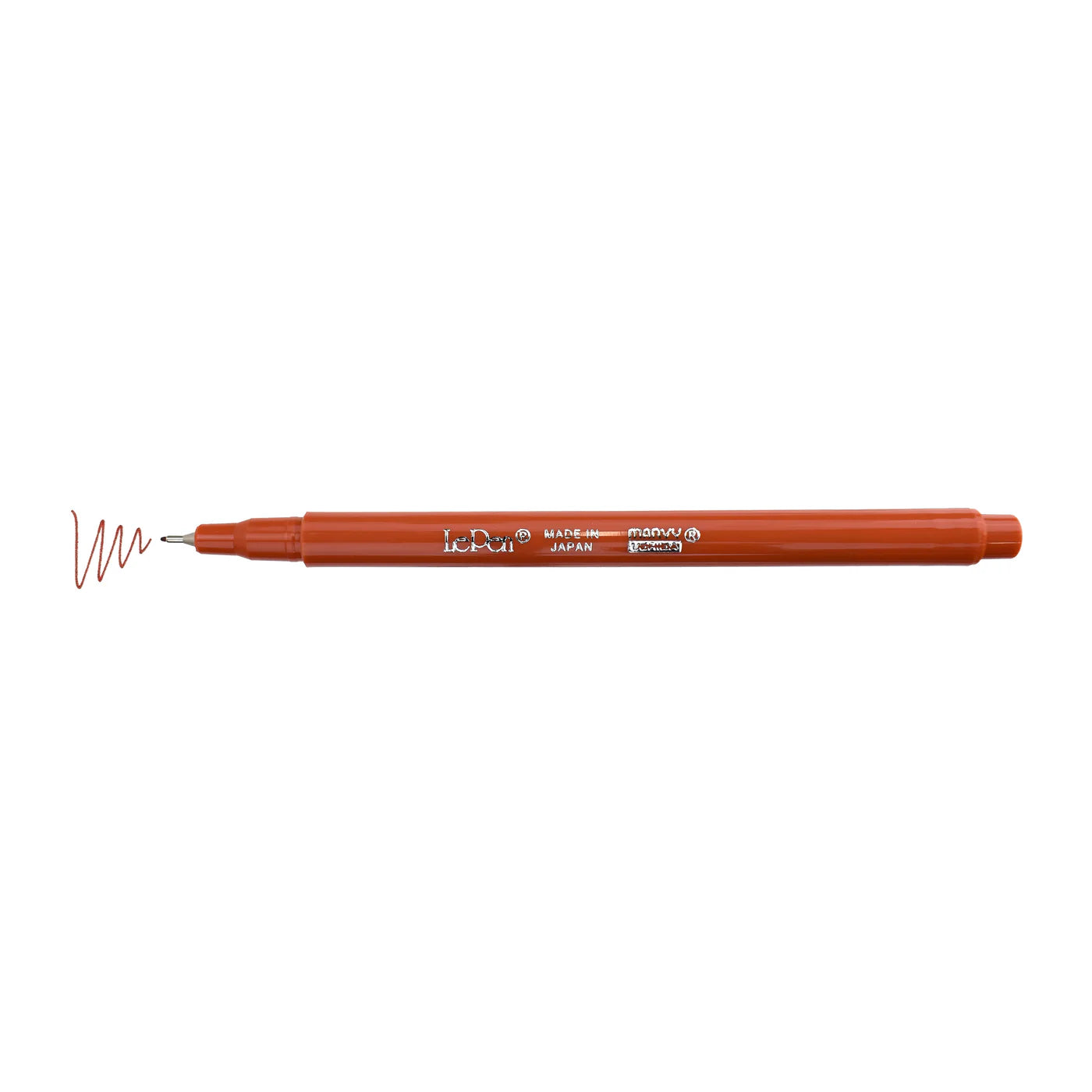 Marker with color swatch line shown, Marvy Uchida LePen in terra cotta