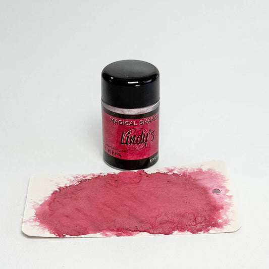 Jar of Lindy's Magical Shakers with pink powder on a white background