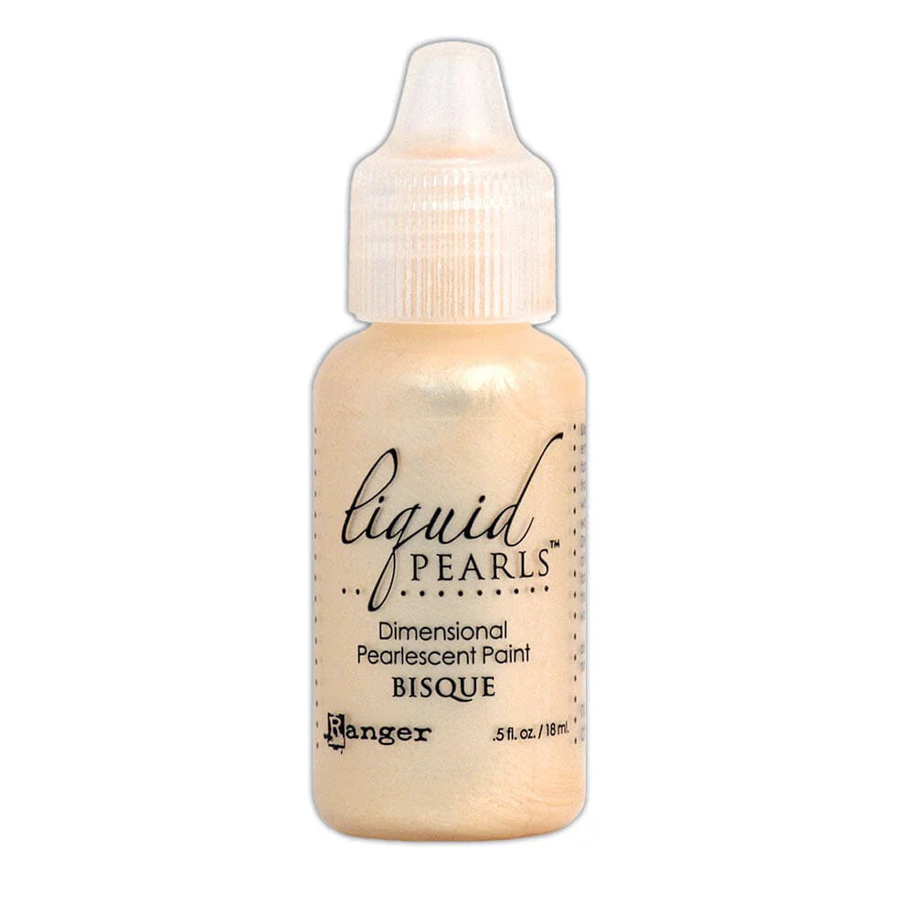 Bottle of Liquid Pearls Dimensional Pearlescent Paint in Bisque color on a white background