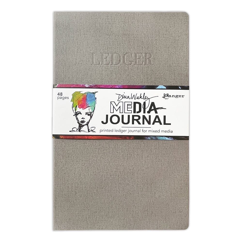 Media journal with a colorful label on a white background