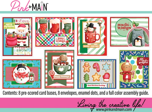 Christmas card sample images from pink and main card kit