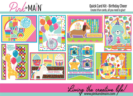 assorted cute card samples of birthday cheer card kit