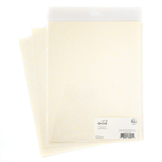 Pink Fresh Studio Essentials Glitter Cardstock: Ivory
