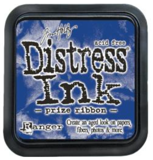 Distress Ink pad by Tim Holtz with blue background and black text