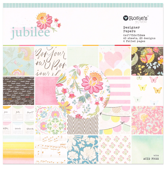 Rosies Studio Jubilee 6x6 paper pad - 40 sheets single sided paper