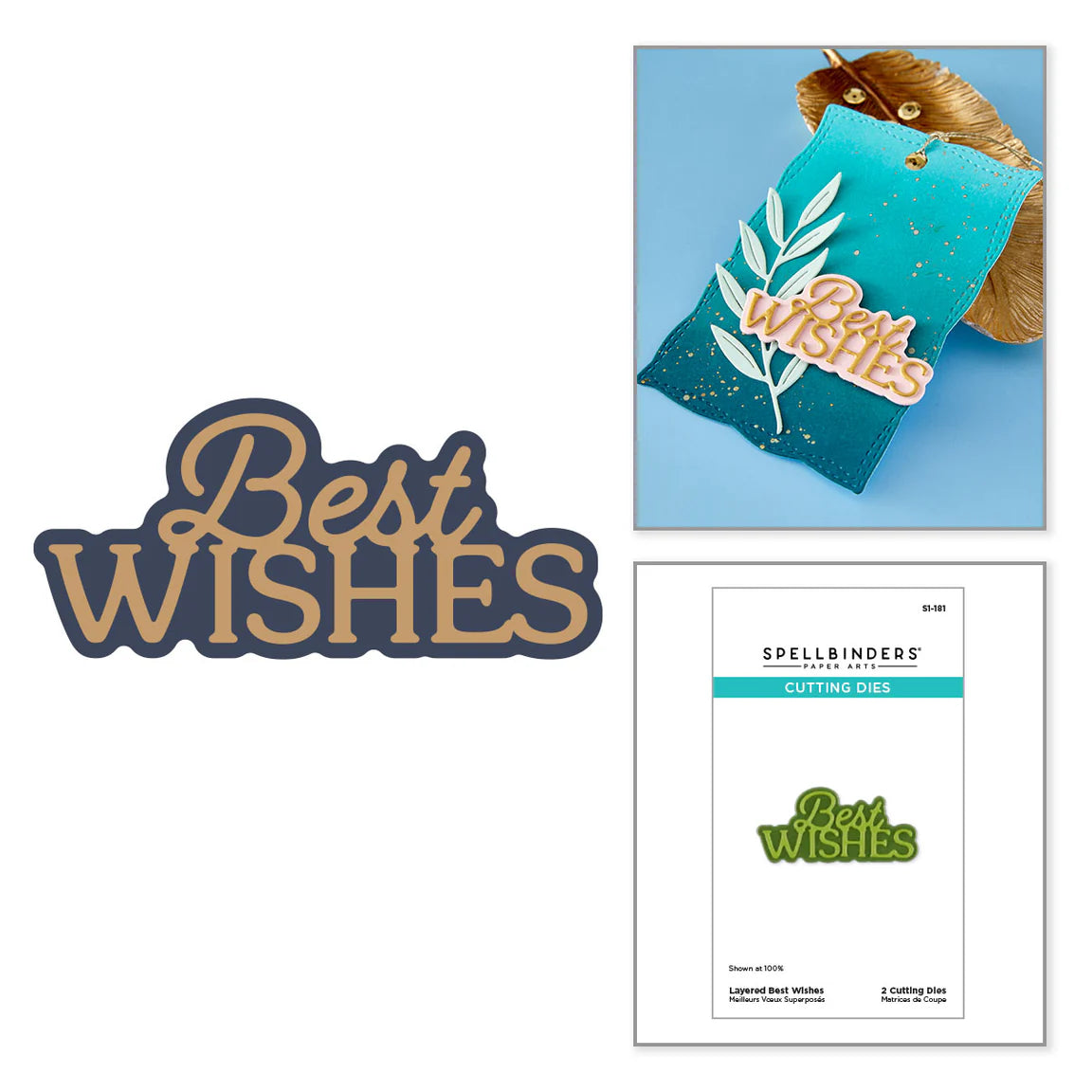 Spellbinders Layered Best Wishes Etched Dies