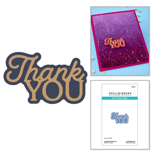 Spellbinders Layered Thank You Etched Dies