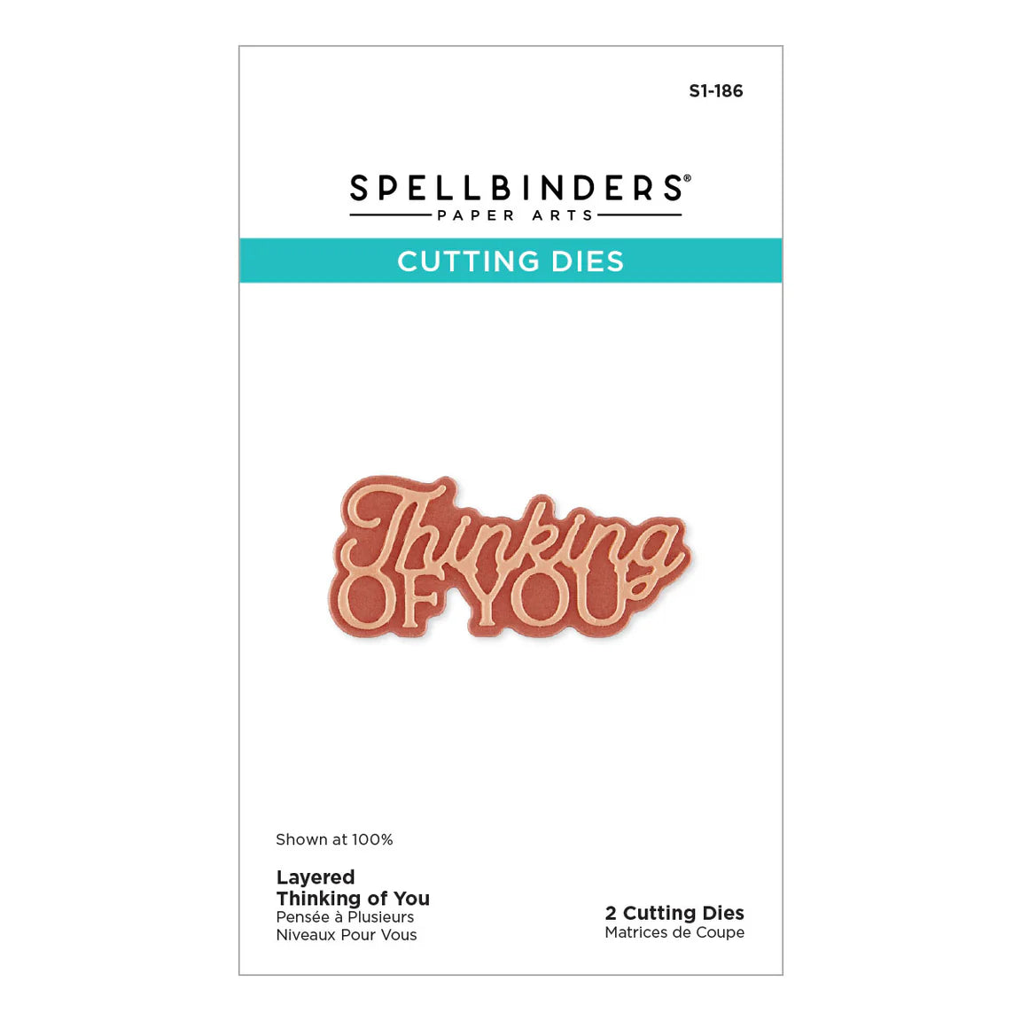  Thinking of you die sentiment shadow and font for cardmaking