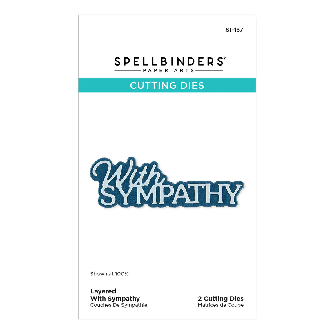 Spellbinders with sympathy die sentiment shadow and font for cardmaking