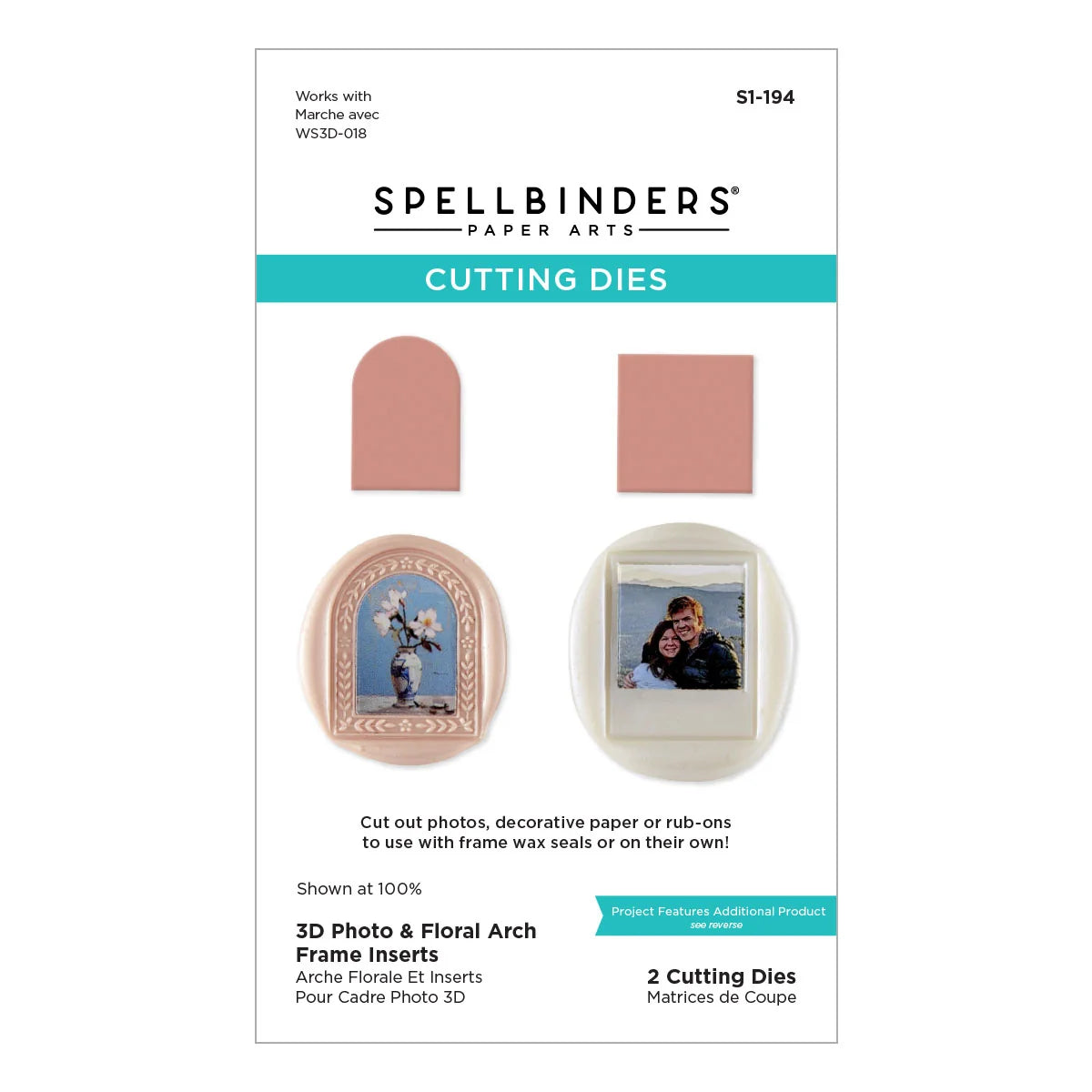 Spellbinders 3D Photo & Floral Arch Frames Wax Seal Stamps and Die Bundle