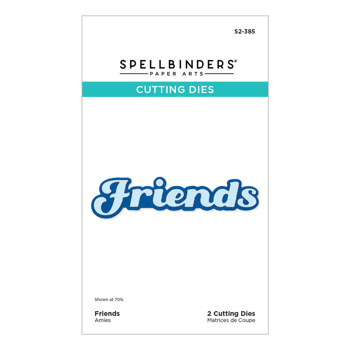 friends sentiment and shadow metal die for scrapbooks and cards