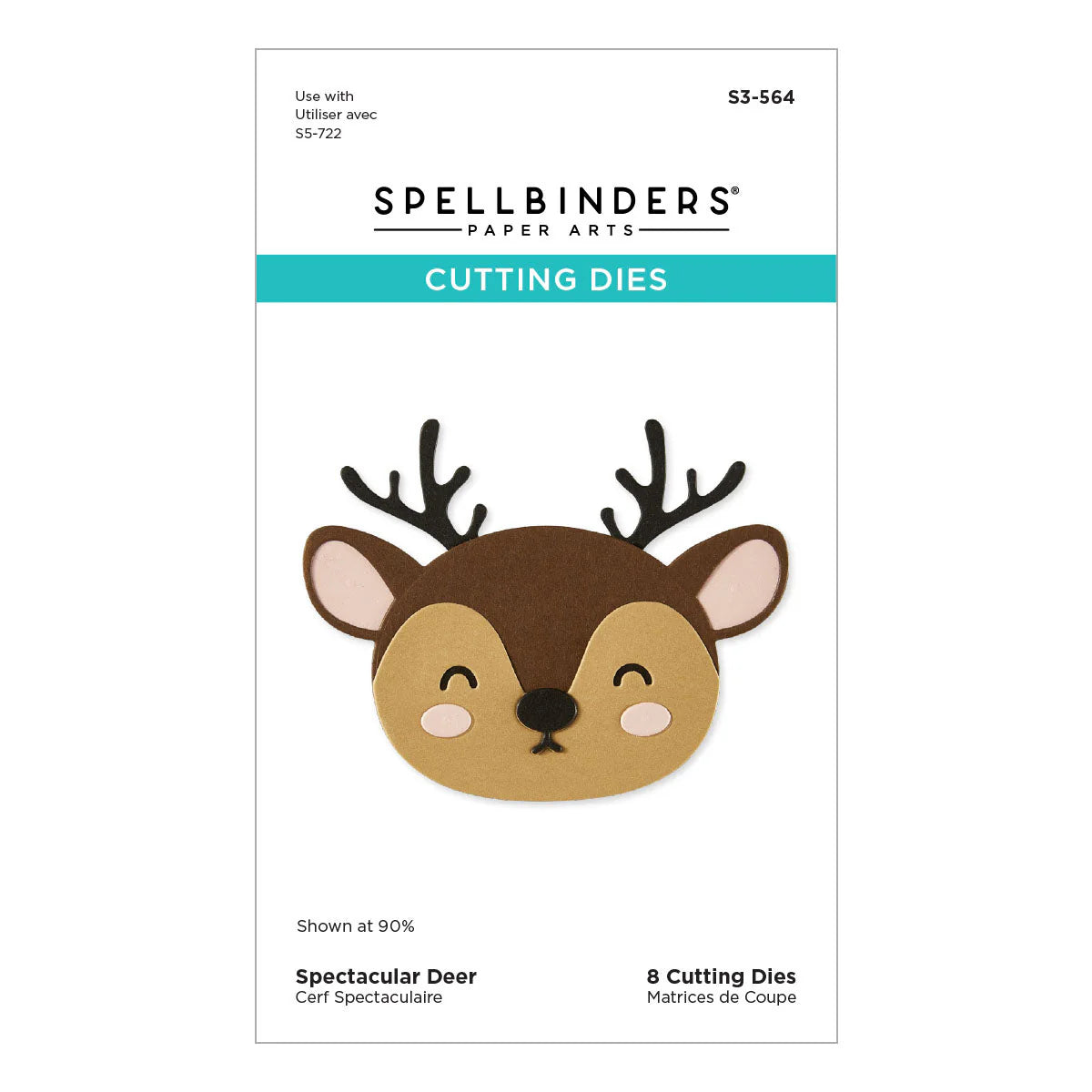 Spellbinders paper arts cutting dies packaging with a deer design on a white background