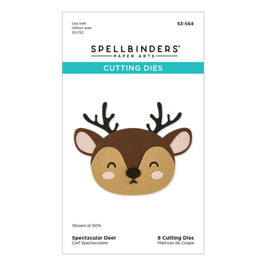 Spellbinders paper arts cutting dies packaging with a deer design on a white background