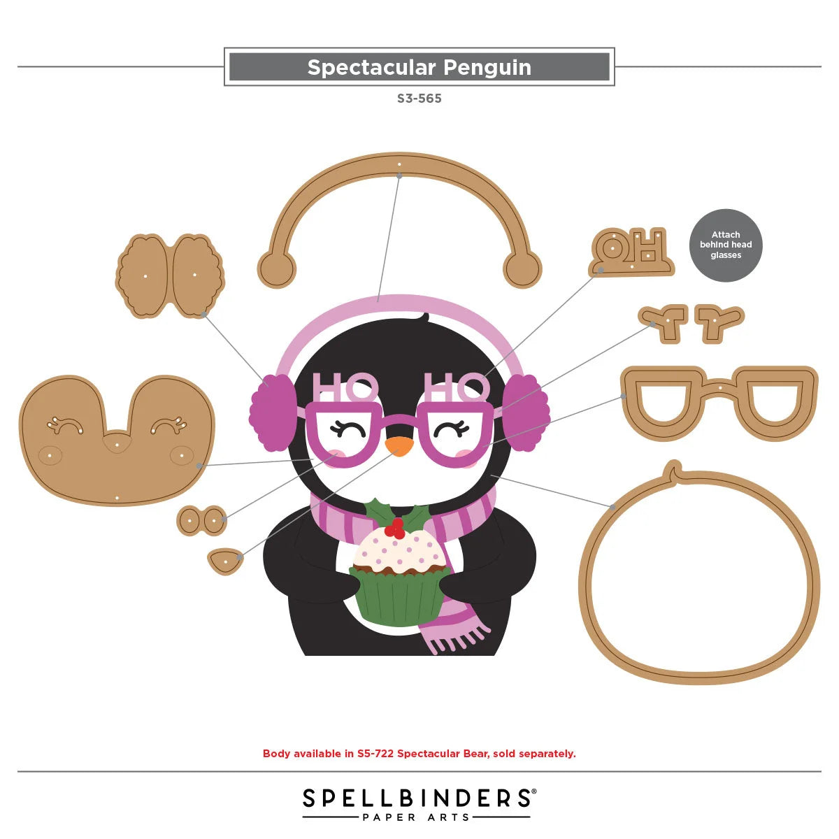 Spectacular Penguin paper craft kit with parts on a white background
