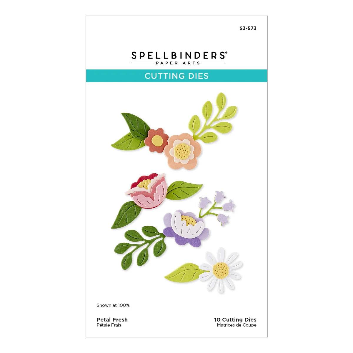 Spellbinders cutting dies with floral designs on a white background