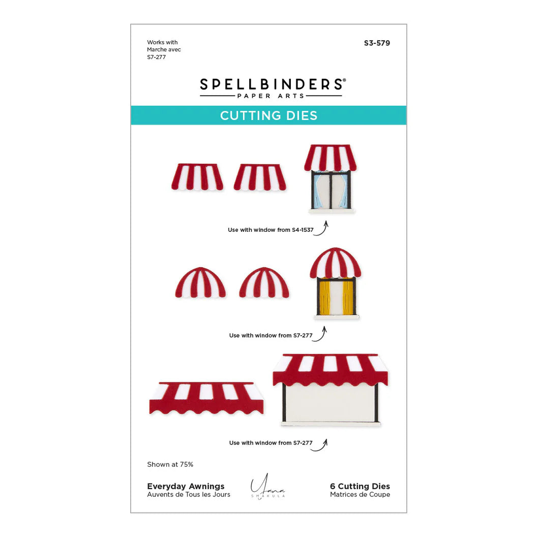 Spellbinders awning dies colored packaging 